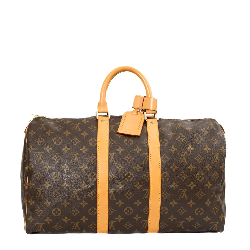 Sac Keepall 45 Vintage en toile monogram marron