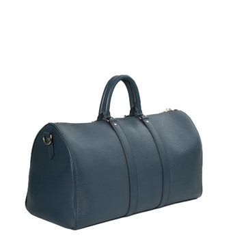 Sac Keepall 45 en cuir bleu