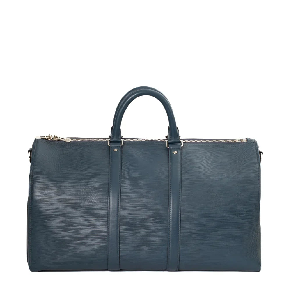 Sac Keepall 45 en cuir bleu