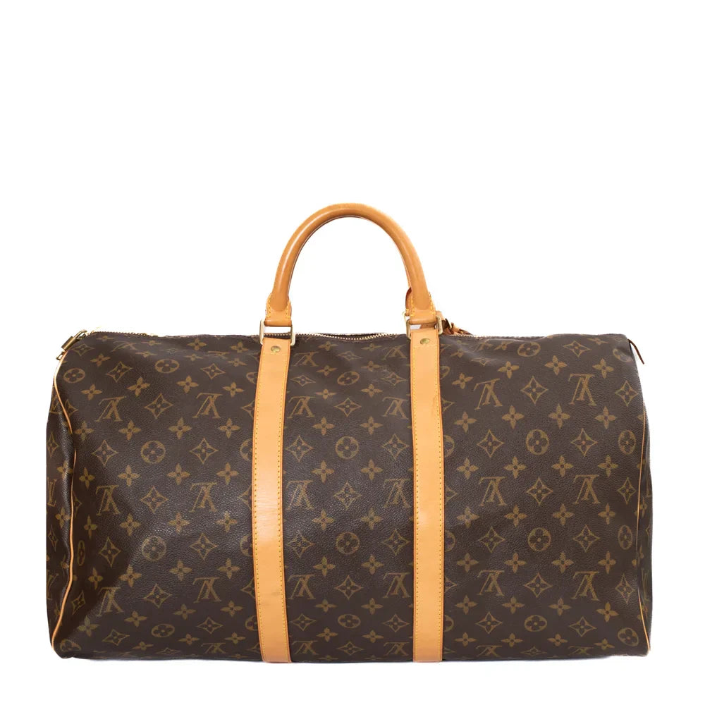 Sac Keepall 50 en toile monogram marron