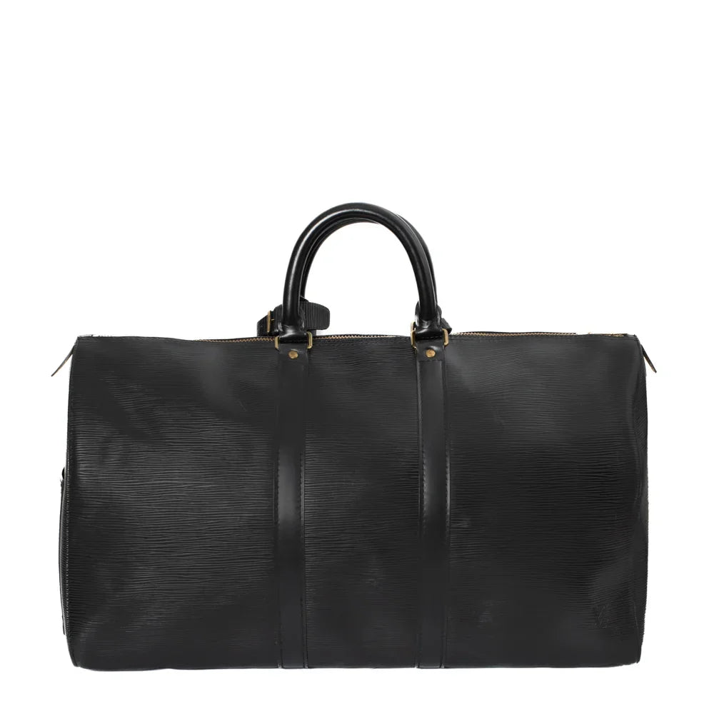 Sac Keepall 45 Vintage en cuir épi noir