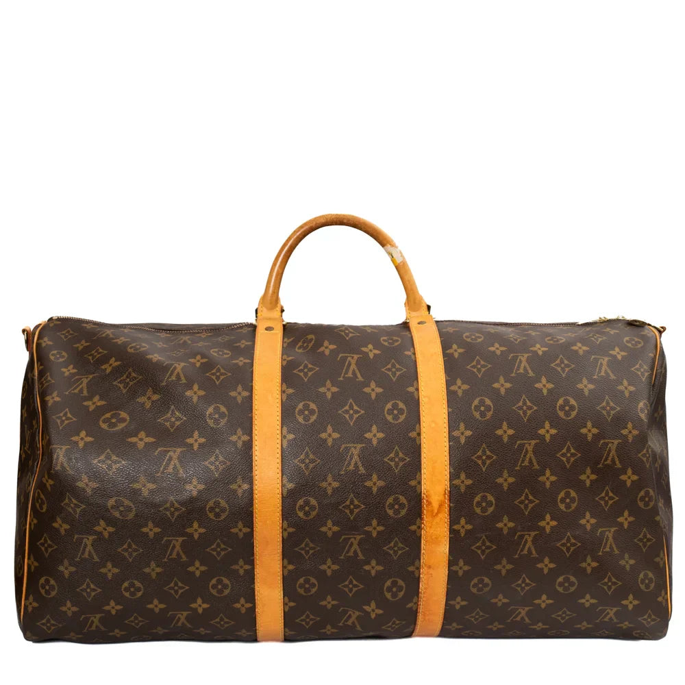 Sac Keepall 60 Vintage en toile monogram marron