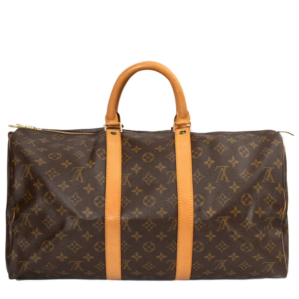 Sac Keepall 60 Vintage en toile monogram marron