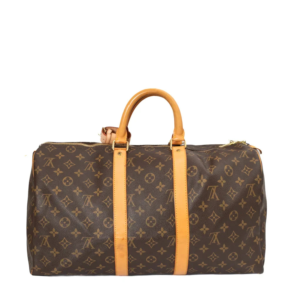 Sac Keepall 45 Vintage en toile monogram marron