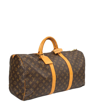 Sac Keepall 50 Vintage en toile monogram marron