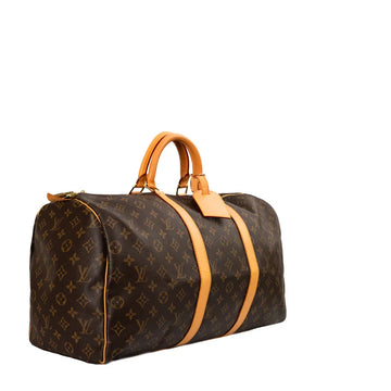 Sac Keepall 50 Vintage en toile monogram marron