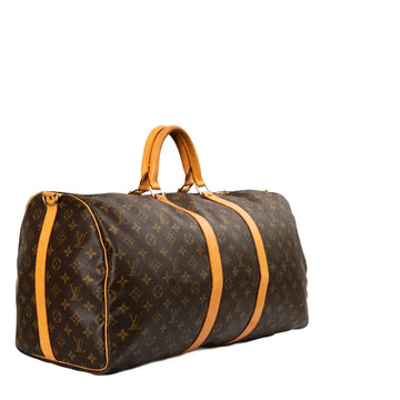 Sac Keepall 55 Vintage en toile monogram marron
