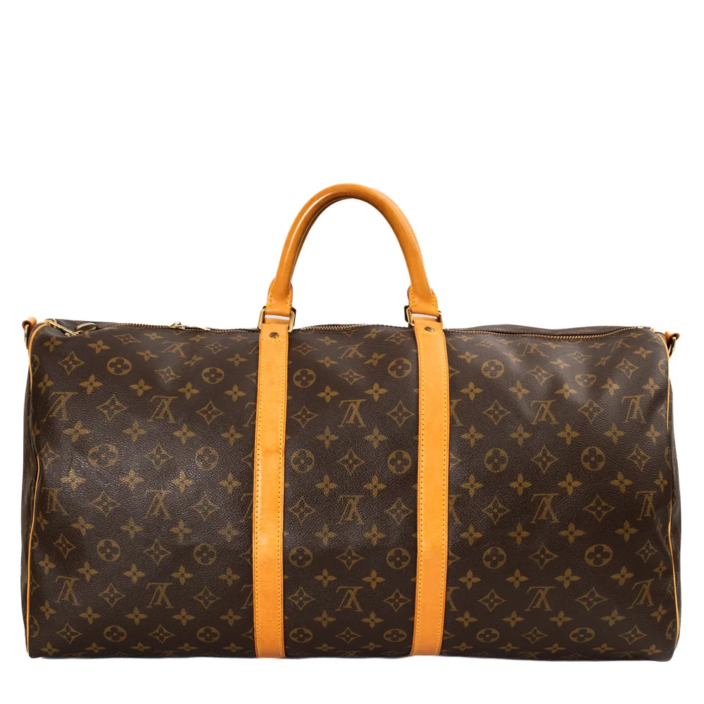 Sac Keepall 55 Vintage en toile monogram marron