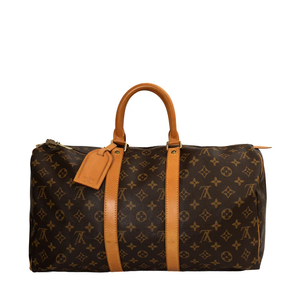 Sac Keepall 45 Vintage en toile monogram marron