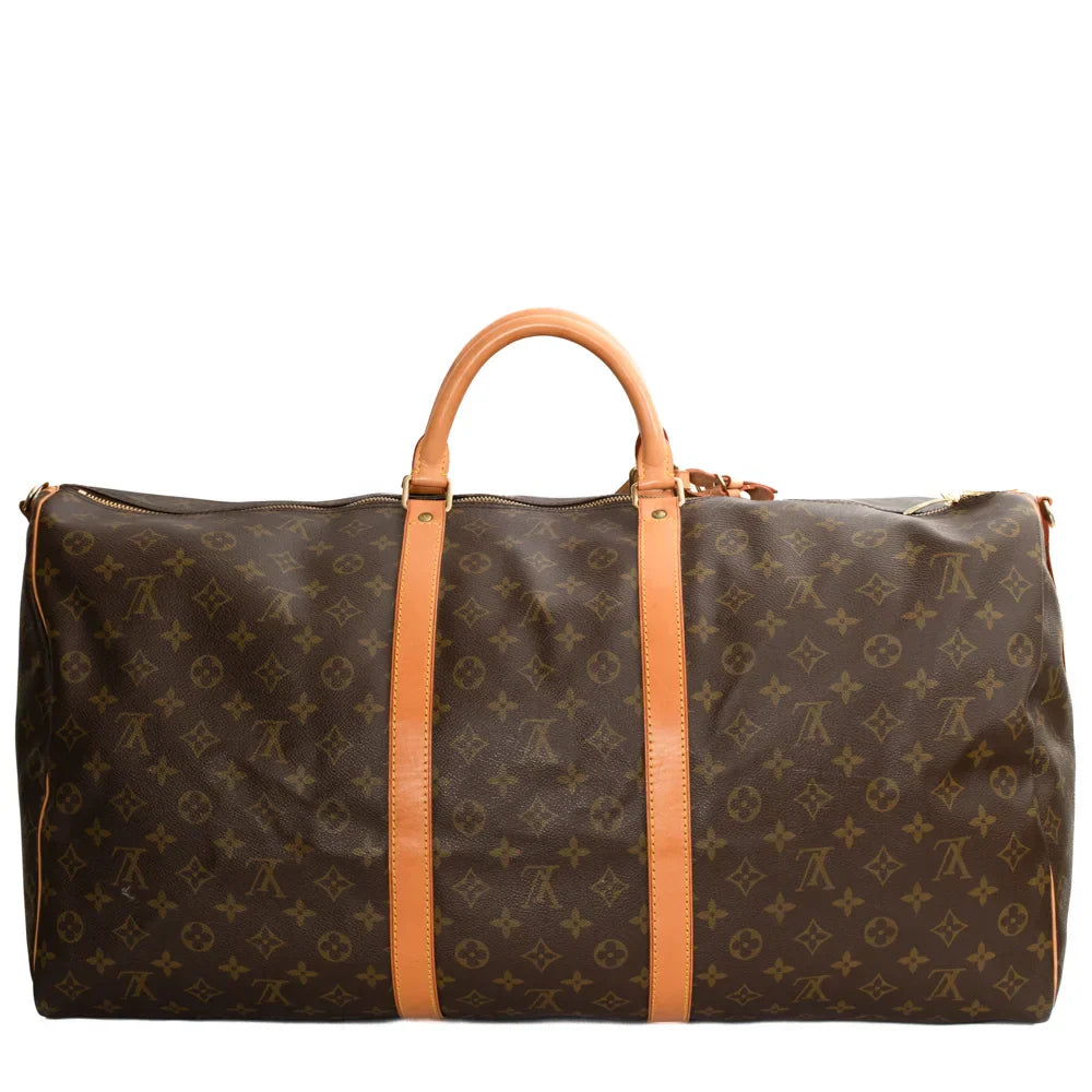 Sac Keepall 60 Vintage en toile monogram marron