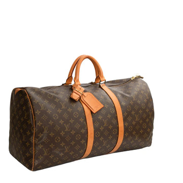 Sac Keepall 55 Vintage en toile monogram marron