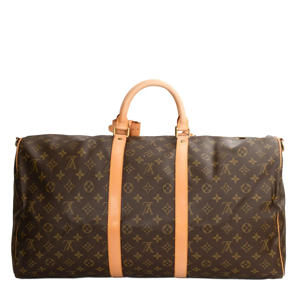 Sac Keepall 55 Vintage en toile monogram marron