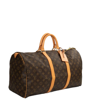 Sac Keepall 50 Vintage en toile monogram marron