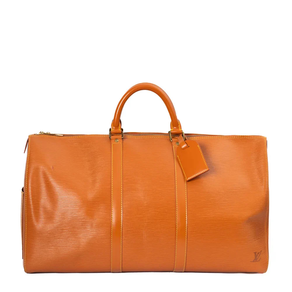 Sac Keepall 50 Vintage en cuir marron
