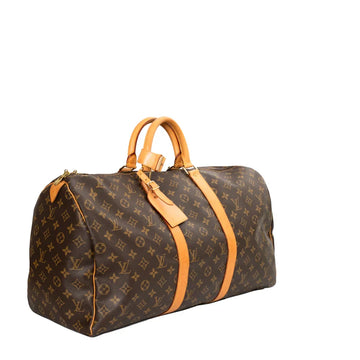 Sac Keepall 50 en toile monogram marron