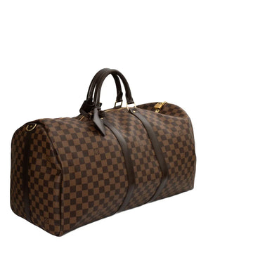 Sac Keepall 55 en toile damier ébène