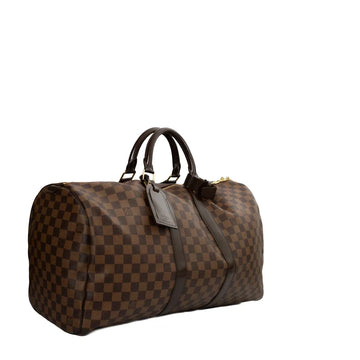 Sac Keepall 50 vintage en toile damier ébène