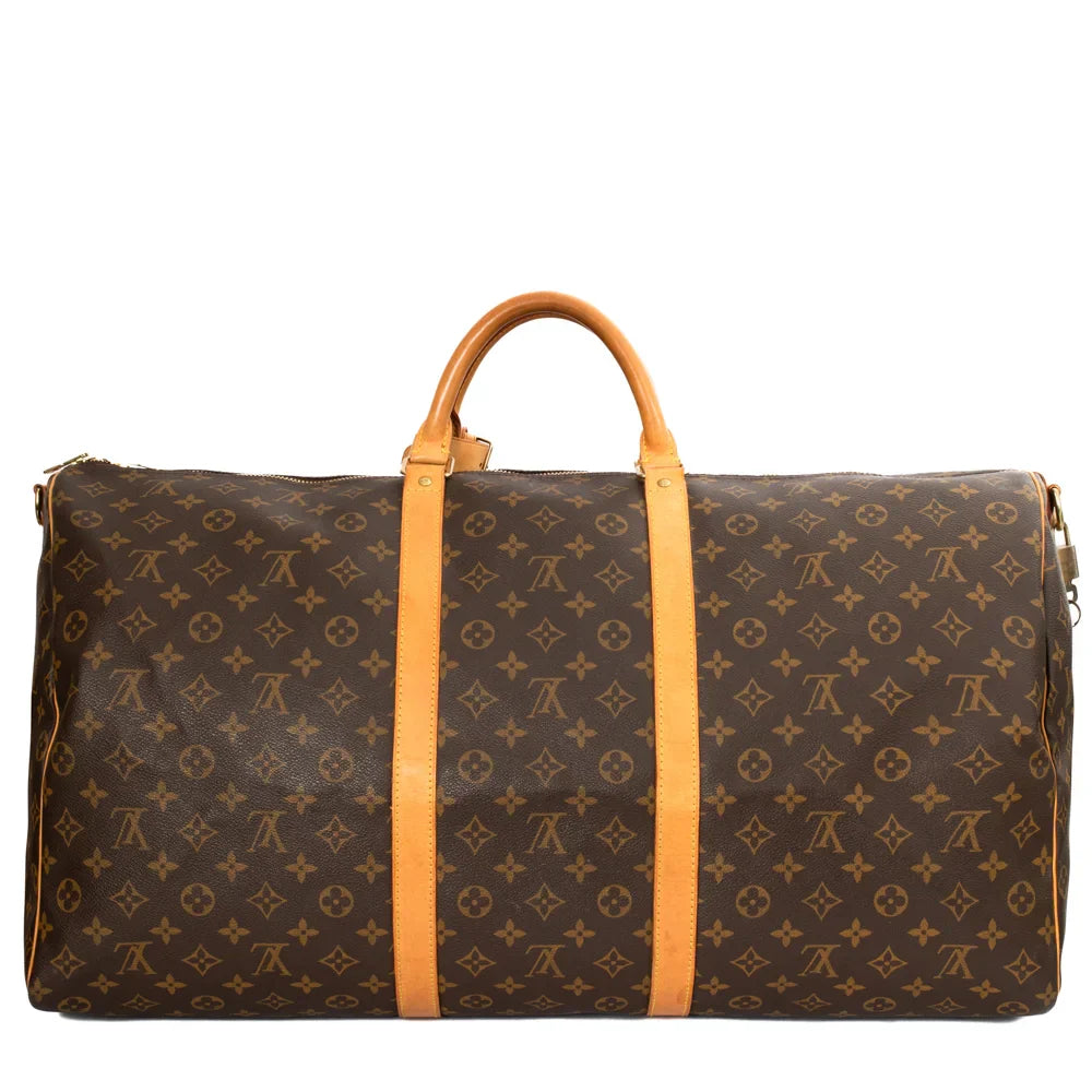 Sac Keepall 60 Vintage en toile monogram marron