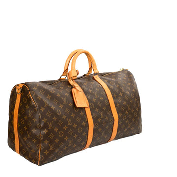 Sac Keepall 55 Vintage en toile monogram marron