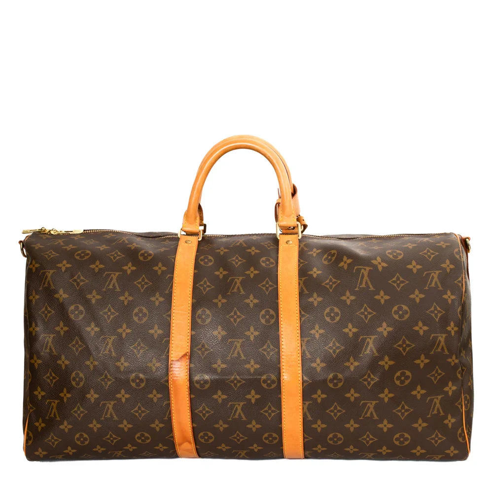 Sac Keepall 55 Vintage en toile monogram marron