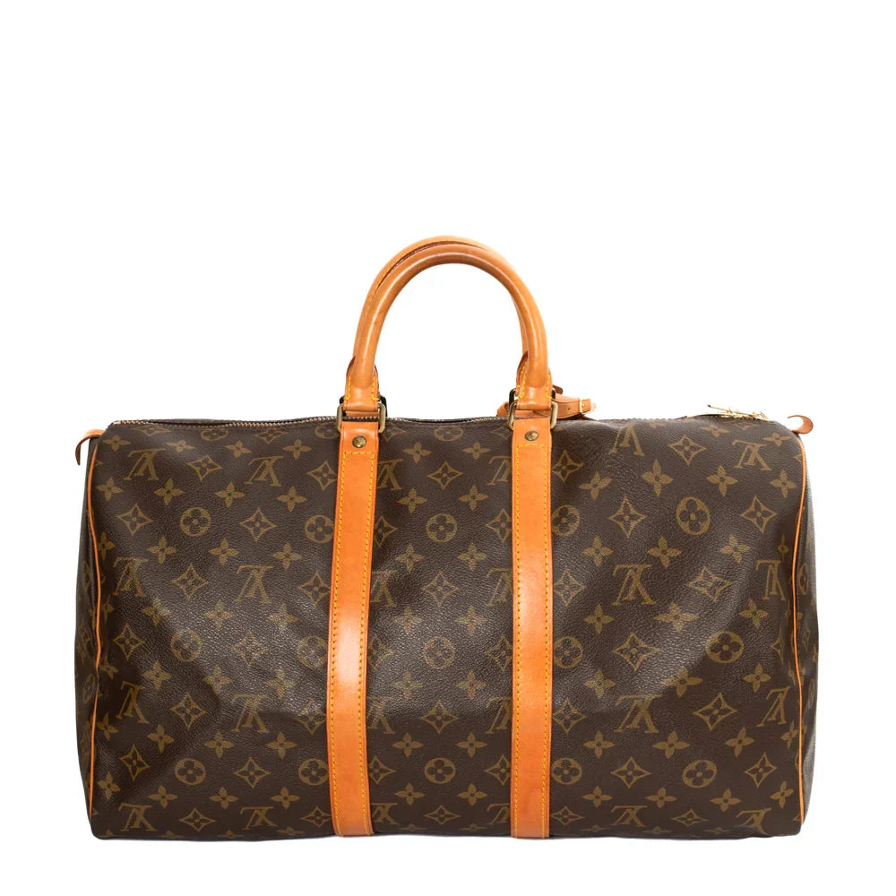 Sac Keepall 45 Vintage en toile monogram marron