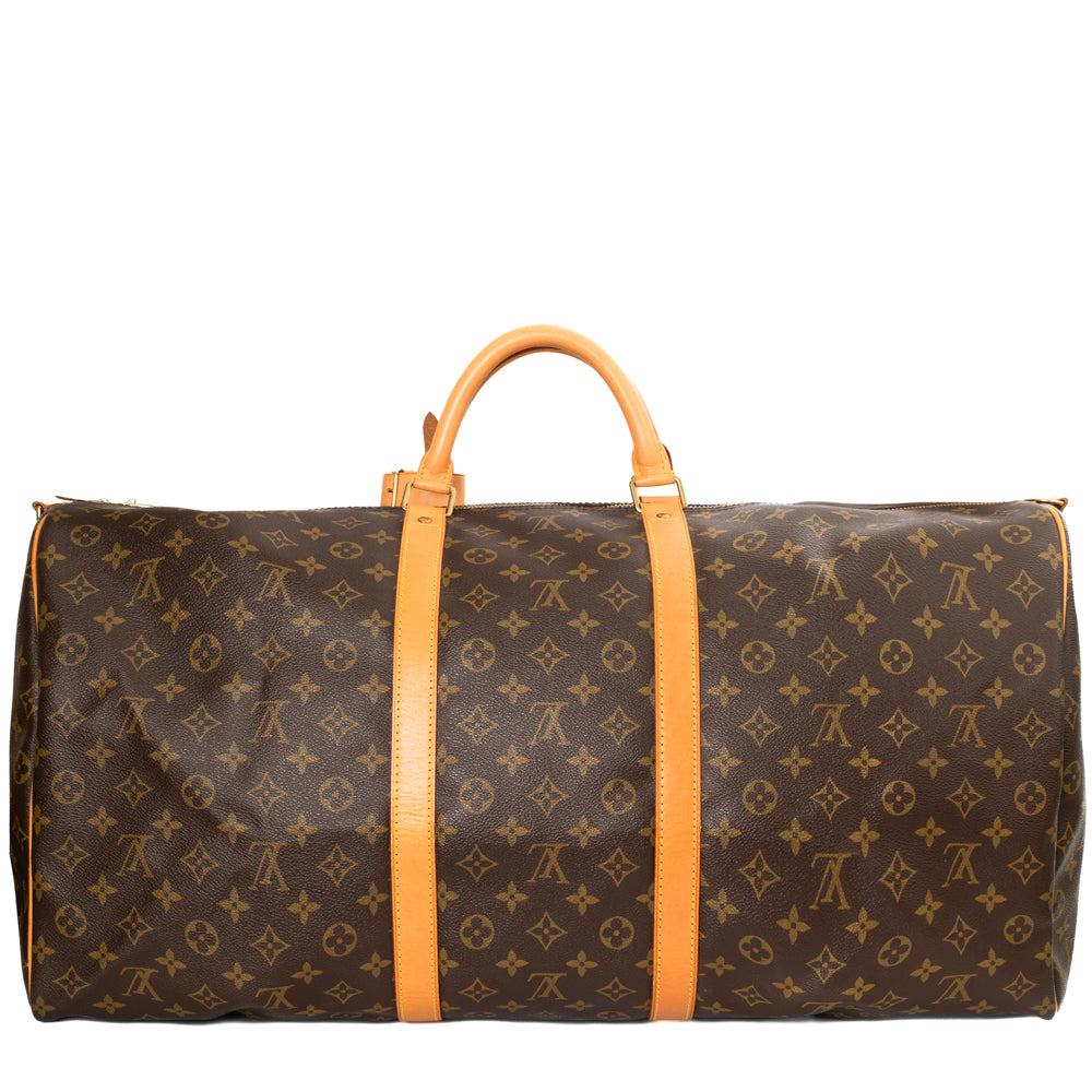 Sac Keepall 60 Vintage en toile monogram marron