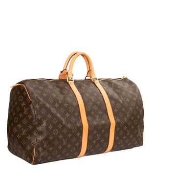 Sac Keepall 55 Vintage en toile monogram marron