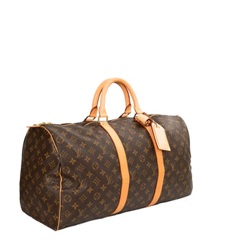 Sac Keepall 50 Vintage en toile monogram marron