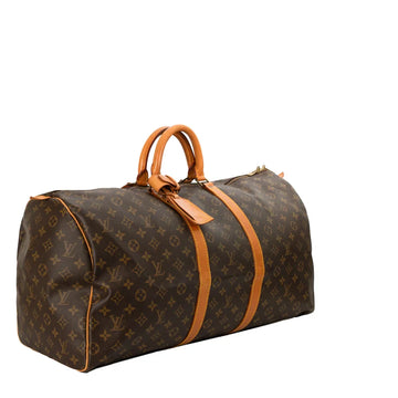 Sac Keepall 55 Vintage en toile monogram marron