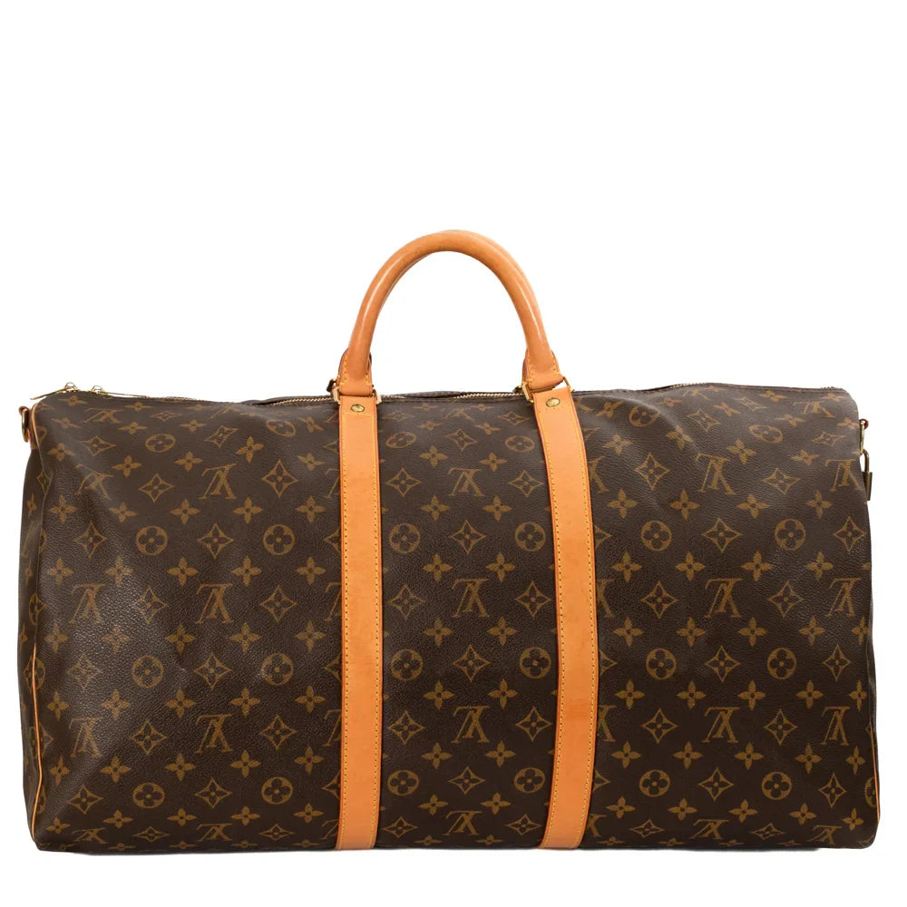 Sac Keepall 55 Vintage en toile monogram marron