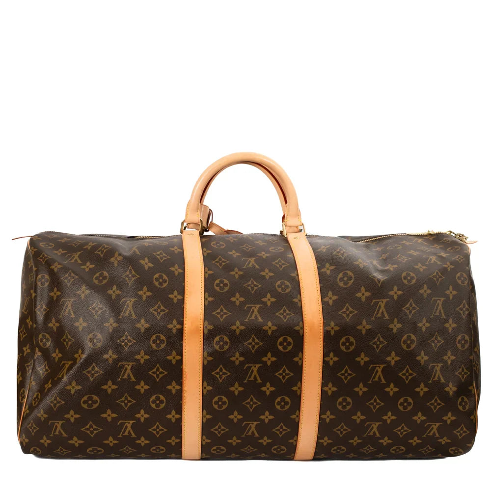 Sac Keepall 60 Vintage en toile monogram marron