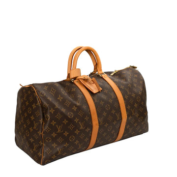Sac Keepall 50 Vintage en toile monogram marron