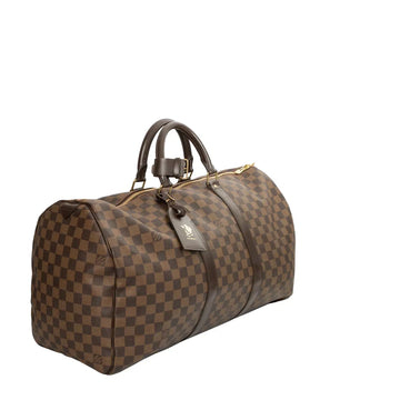 Sac Keepall 50 Vintage en toile damier ébène