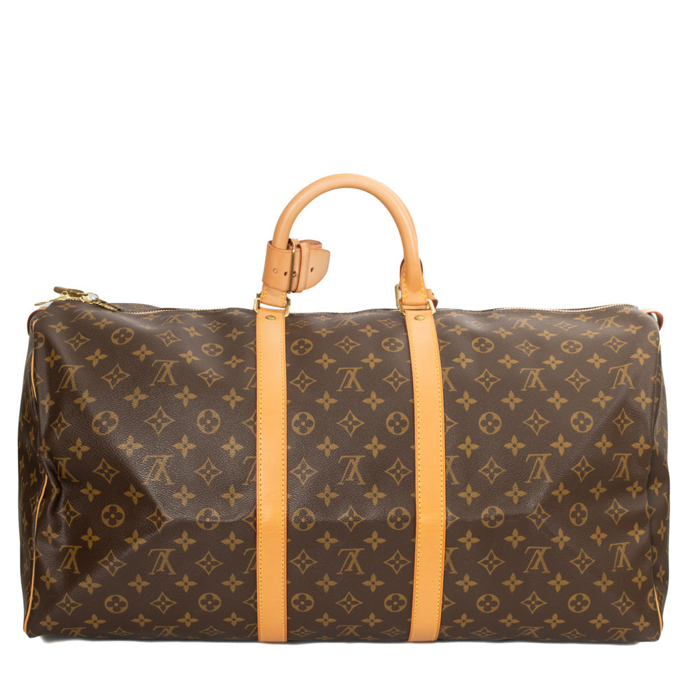 Sac Keepall 55 Vintage en toile monogram marron