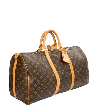 Sac Keepall 50 Vintage en toile monogram marron