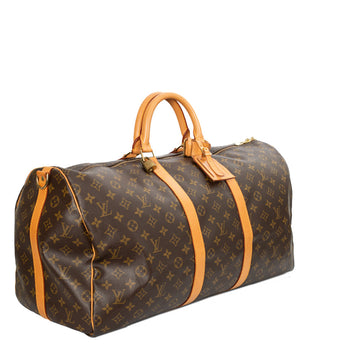 Sac Keepall 55 Vintage en toile monogram marron