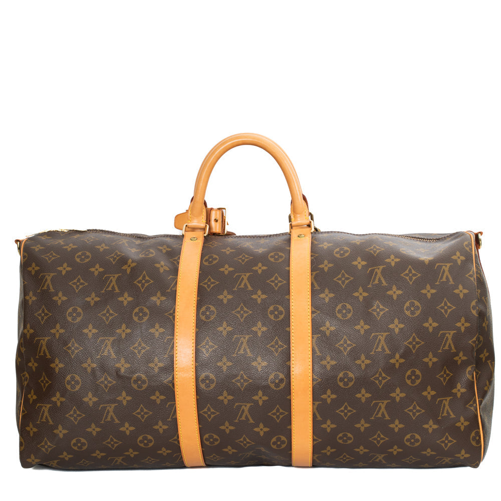 Sac Keepall 55 Vintage en toile monogram marron