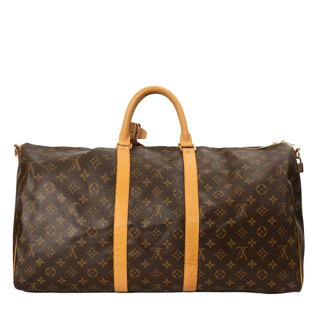Sac Keepall 55 Vintage en toile monogram marron