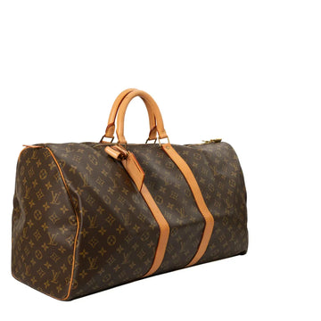 Sac Keepall 55 Vintage en toile monogram marron