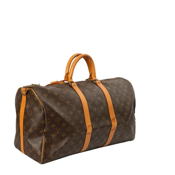 Sac Keepall 50 Vintage en toile monogram marron