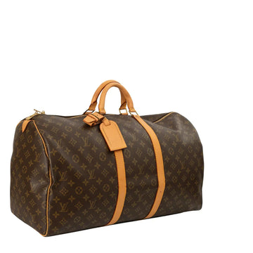 Sac Keepall 55 Vintage en toile monogram marron