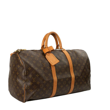 Sac Keepall 50 Vintage en toile monogram marron