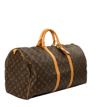 Sac Keepall 55 Vintage en toile monogram marron