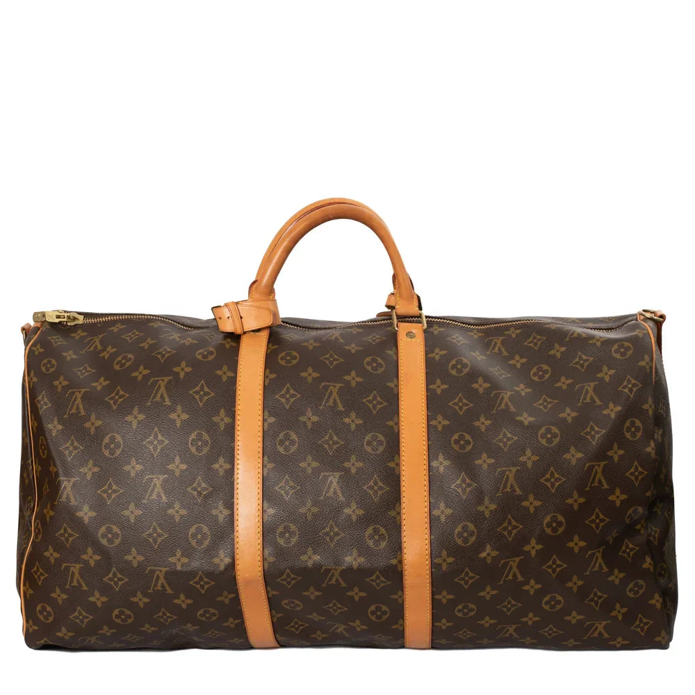 Sac Keepall 60 Vintage en toile monogram marron