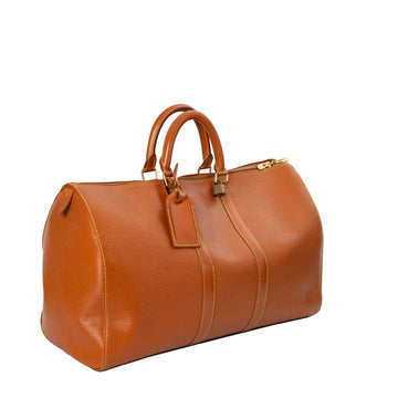 Sac Keepall 45 Vintage en cuir épi marron