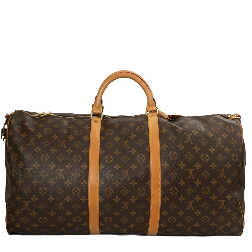 Sac Keepall 60 Vintage en toile monogram marron