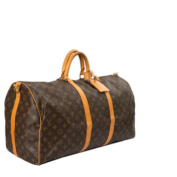 Sac Keepall 55 Vintage en toile monogram marron