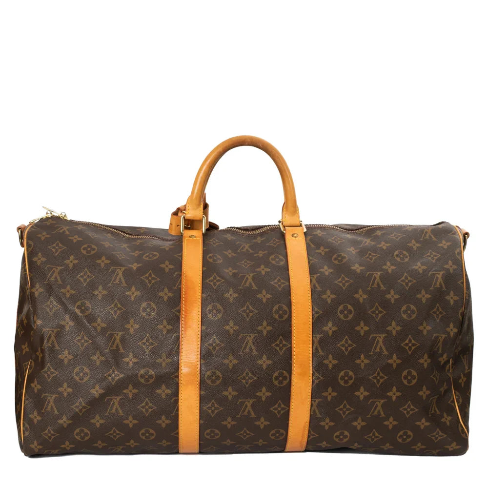 Sac Keepall 55 Vintage en toile monogram marron