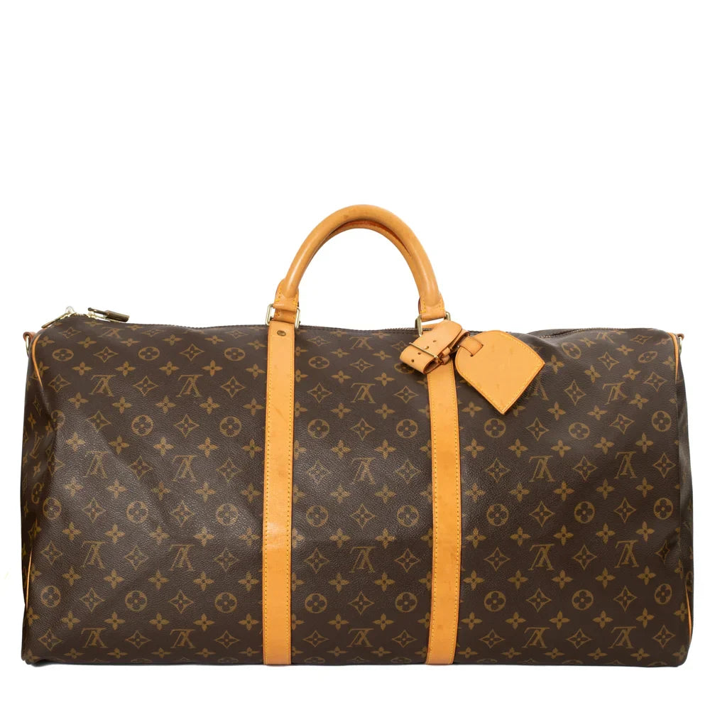 Sac Keepall 60 Vintage en toile monogram marron