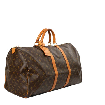 Sac Keepall 55 Vintage en toile monogram marron